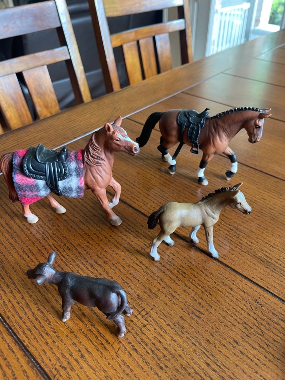 Schleich Bundle 3 Horses 1 Calf plus Wool Blanket and 2 Saddle Vintage 2001 2003